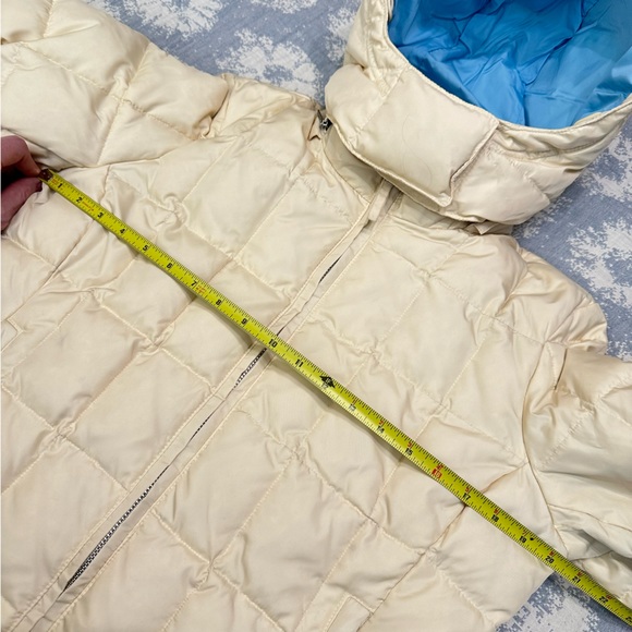 Gap cream/light blue puffer jacket w/ detachable hood, S - Picture 13 of 16